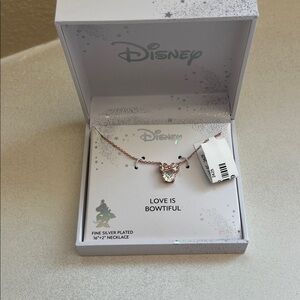 Disney Rose Gold Minnie Bow Live is Bowtiful Necklace